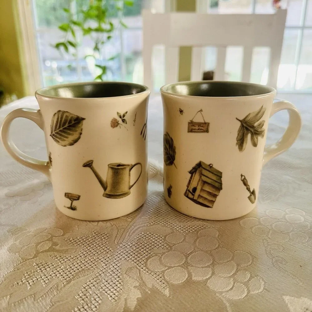 VTG Libbey Pfaltzgraff Naturewood 7pc Glassware Mug Lot Cruet Shaker Pristine